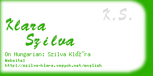 klara szilva business card